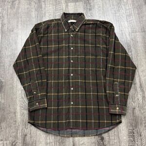 Vintage Natural Life Multicolor Plaid Corduroy Button Shirt XL